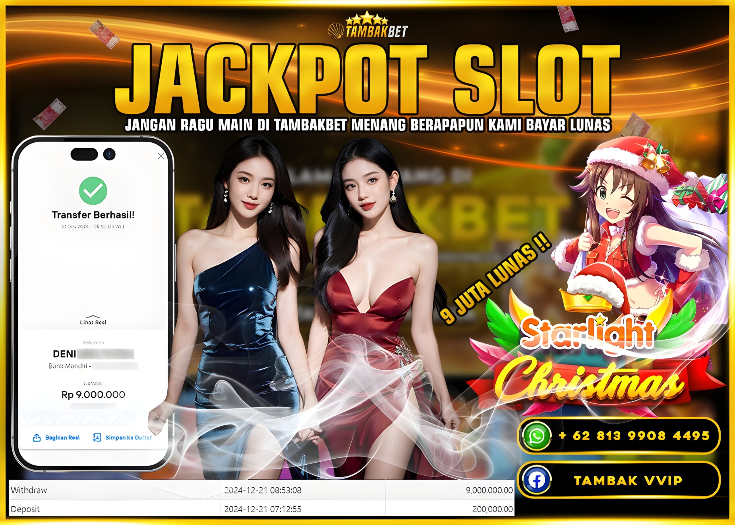 BUKTI JACKPOT SLOT STARLIGHT CHRISTMAS TAMBAKBET